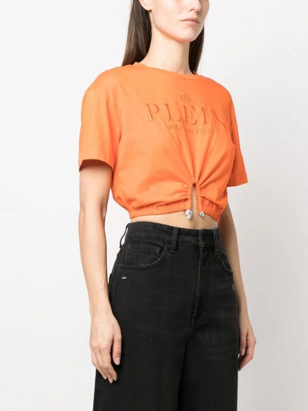 Philipp Plein  embroidered-logo cropped T-shirt - Image 3