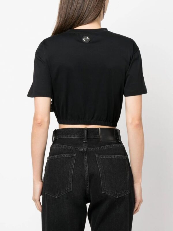 Philipp Plein  embroidered-logo cropped T-shirt - Image 4