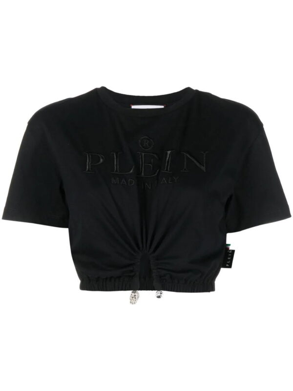 Philipp Plein  embroidered-logo cropped T-shirt