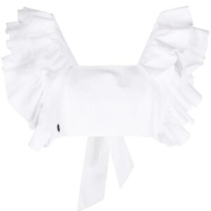 Philipp Plein cropped ruffle-trimmed top