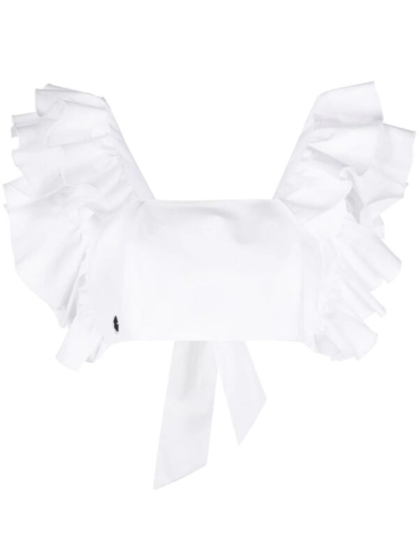 Philipp Plein  cropped ruffle-trimmed top