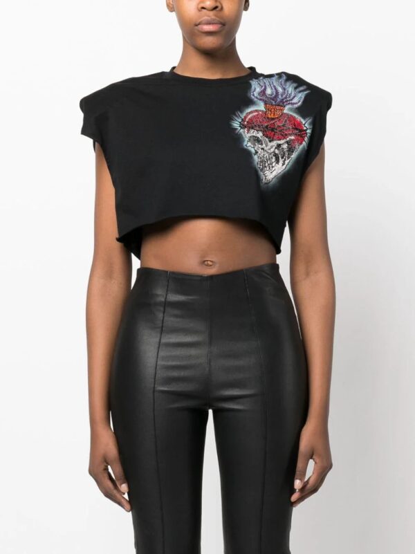 Philipp Plein  Love Tattoo cropped T-shirt - Image 3