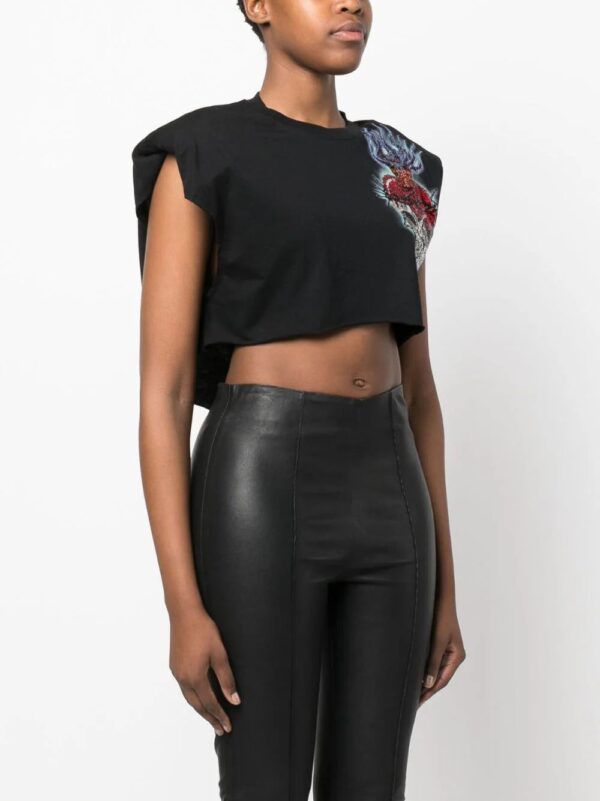Philipp Plein  Love Tattoo cropped T-shirt - Image 4