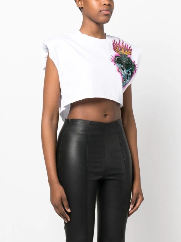 Philipp Plein  Love Tattoo cropped T-shirt - Image 4