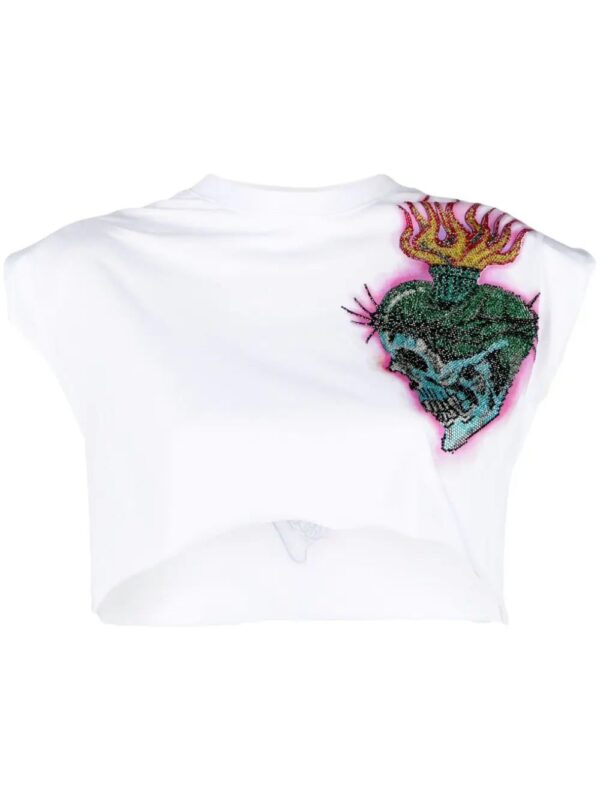 Philipp Plein  Love Tattoo cropped T-shirt