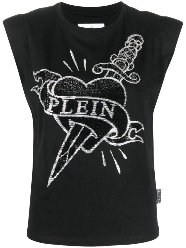 Philipp Plein  crystal-embellished logo tank top