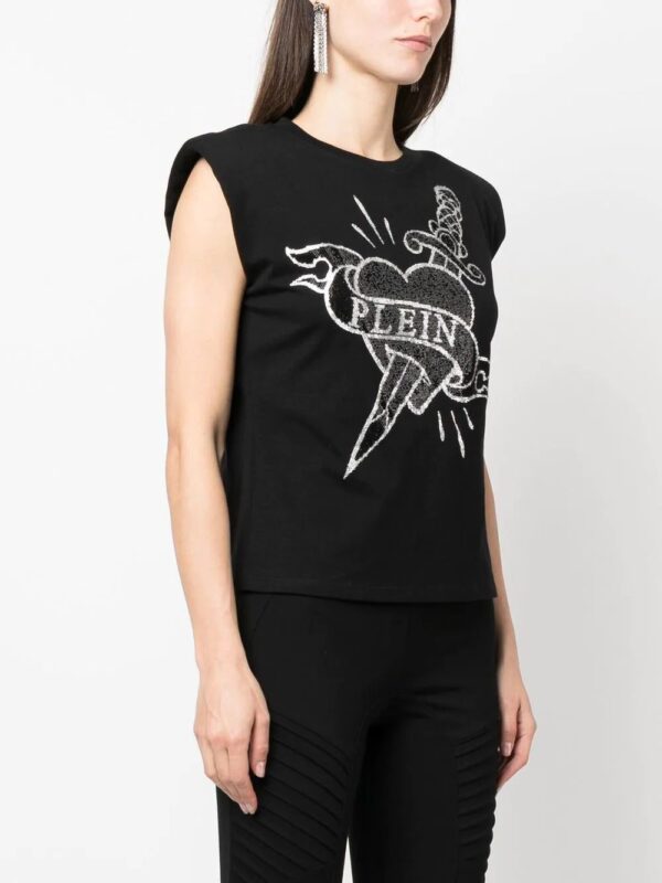 Philipp Plein  crystal-embellished logo tank top - Image 3