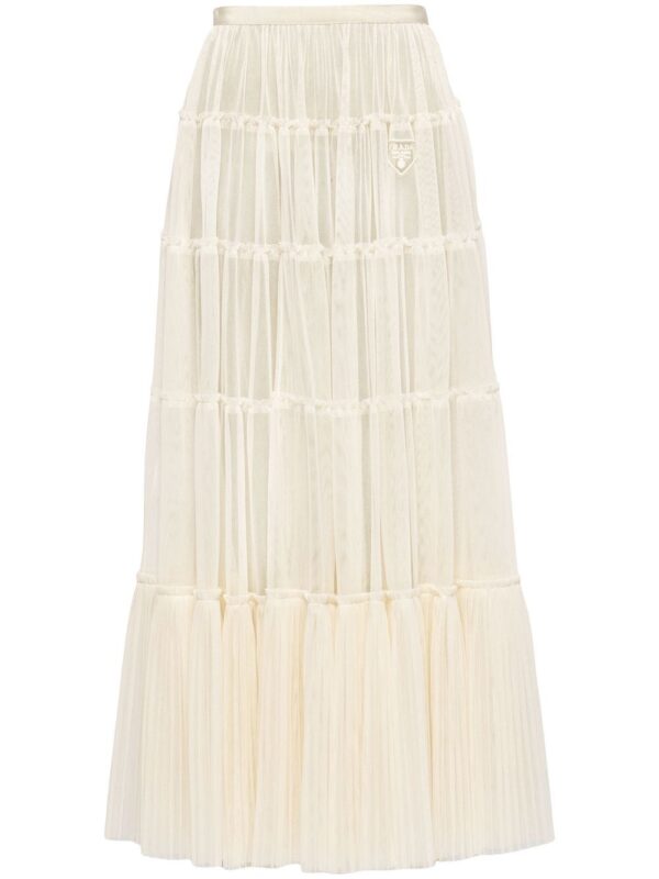 Prada  pleated tulle maxi skirt