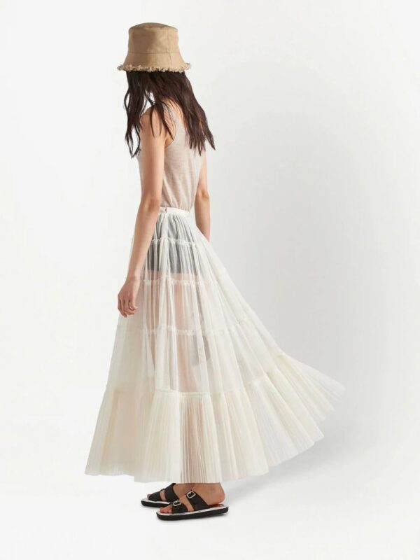 Prada  pleated tulle maxi skirt - Image 4
