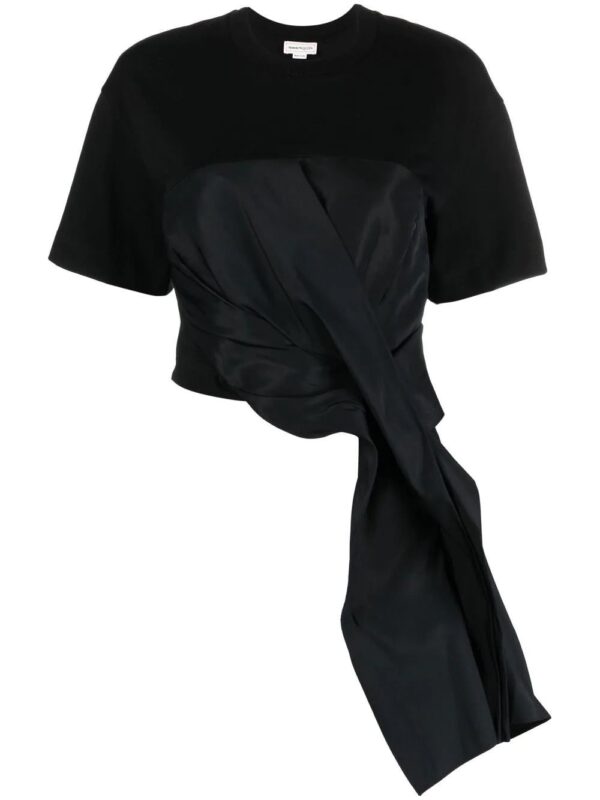 Alexander McQueen  ruched-detail asymmetric T-shirt