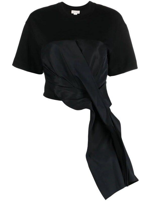 Alexander McQueen  ruched-detail asymmetric T-shirt