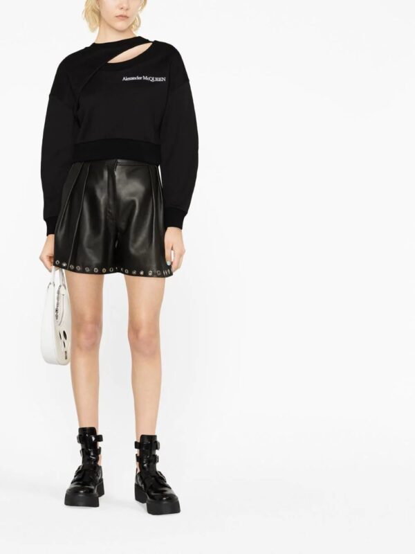 Alexander McQueen  logo-embroidered cut-out sweatshirt - Image 2