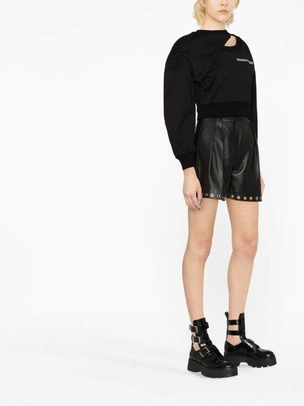 Alexander McQueen  logo-embroidered cut-out sweatshirt - Image 3
