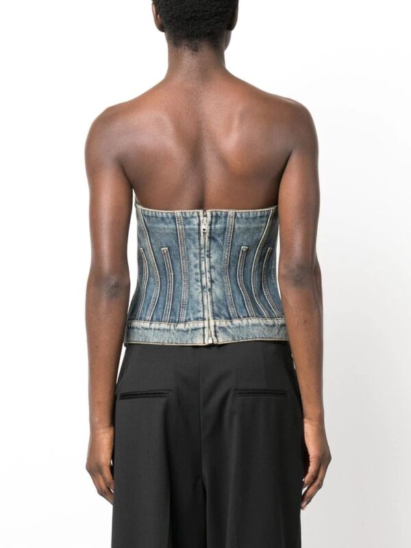 Alexander McQueen  strapless denim top - Image 4