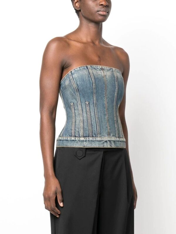 Alexander McQueen  strapless denim top - Image 3