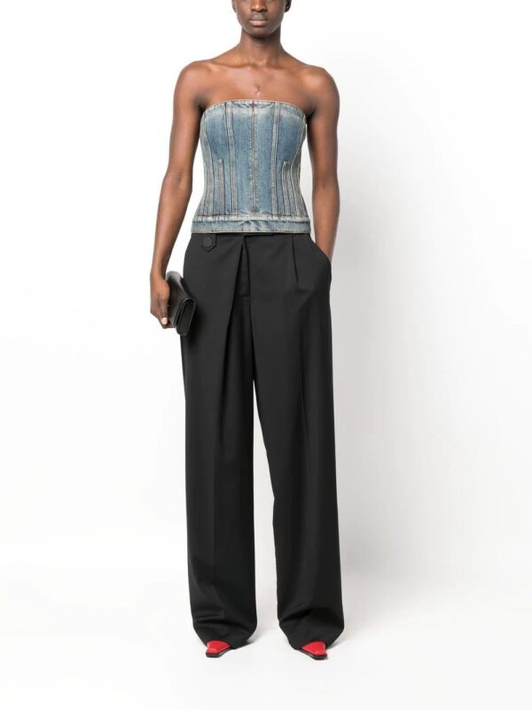 Alexander McQueen  strapless denim top - Image 2