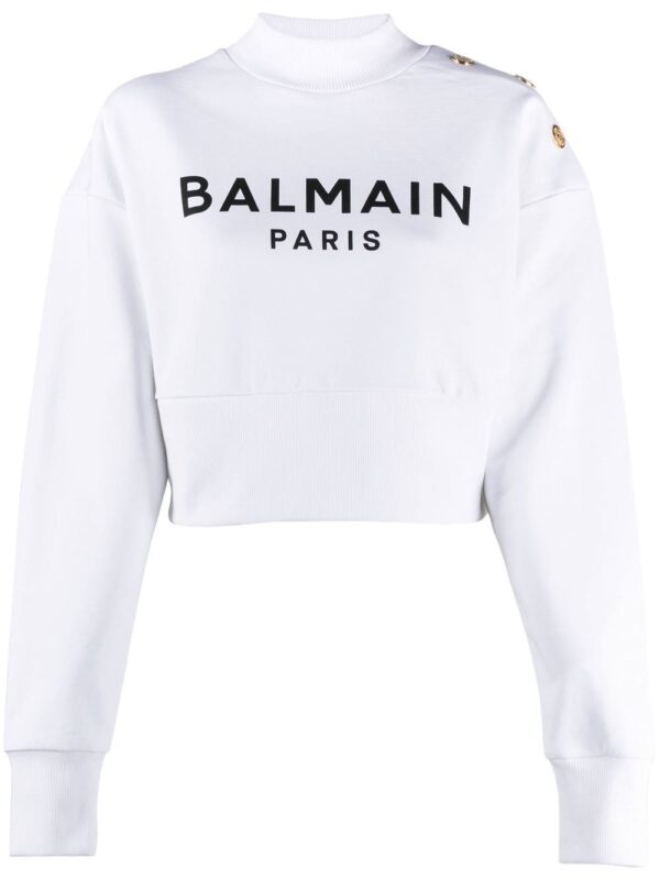 Balmain logo-print cotton sweatshirt