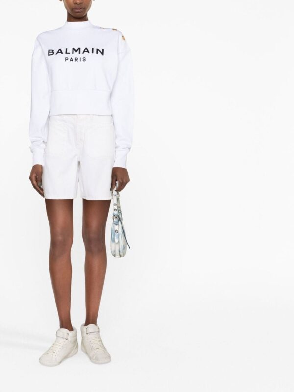 Balmain logo-print cotton sweatshirt - Image 2