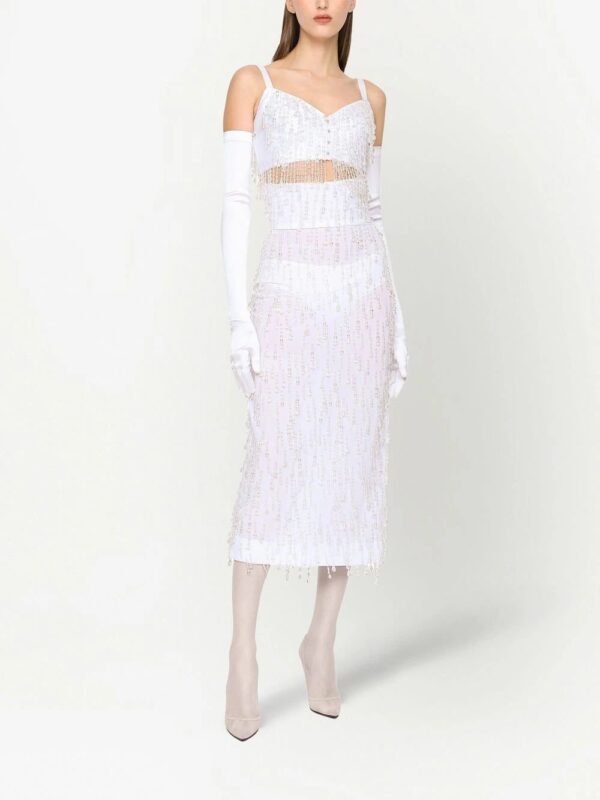 Dolce & Gabbana  KIM DOLCE&GABBANA bead-embellished sheer skirt - Image 3
