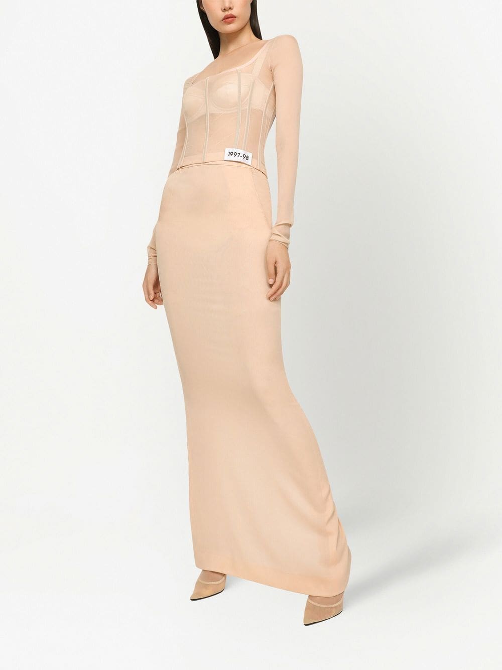 Dolce & Gabbana KIM DOLCE&GABBANA long-sleeve sheer corset top - Image 2