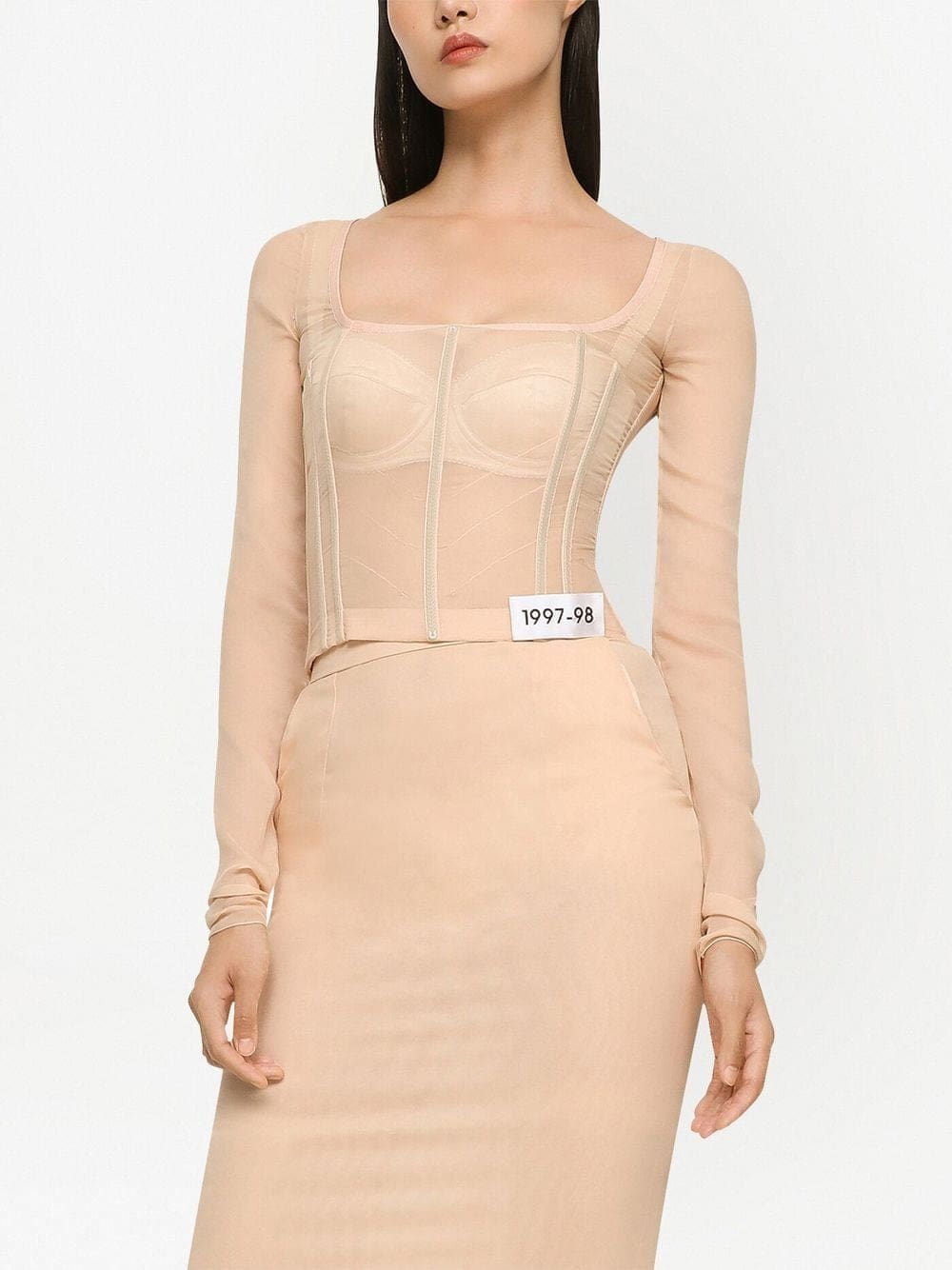 Dolce & Gabbana KIM DOLCE&GABBANA long-sleeve sheer corset top - Image 5
