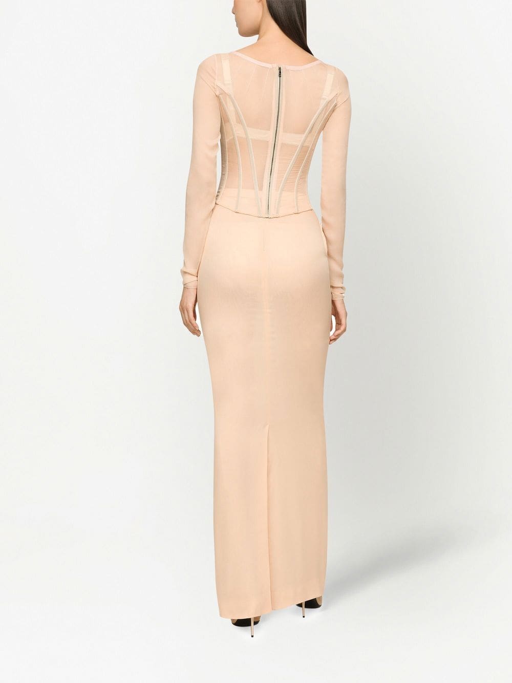 Dolce & Gabbana KIM DOLCE&GABBANA long-sleeve sheer corset top - Image 4