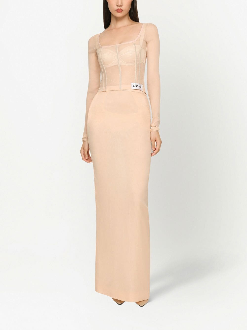 Dolce & Gabbana KIM DOLCE&GABBANA long-sleeve sheer corset top - Image 3