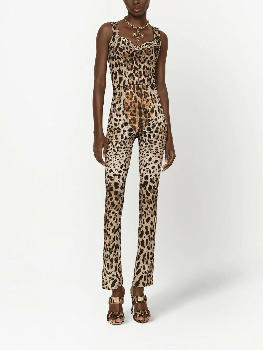 Dolce & Gabbana KIM DOLCE&GABBANA leopard-print cropped bodice top - Image 3