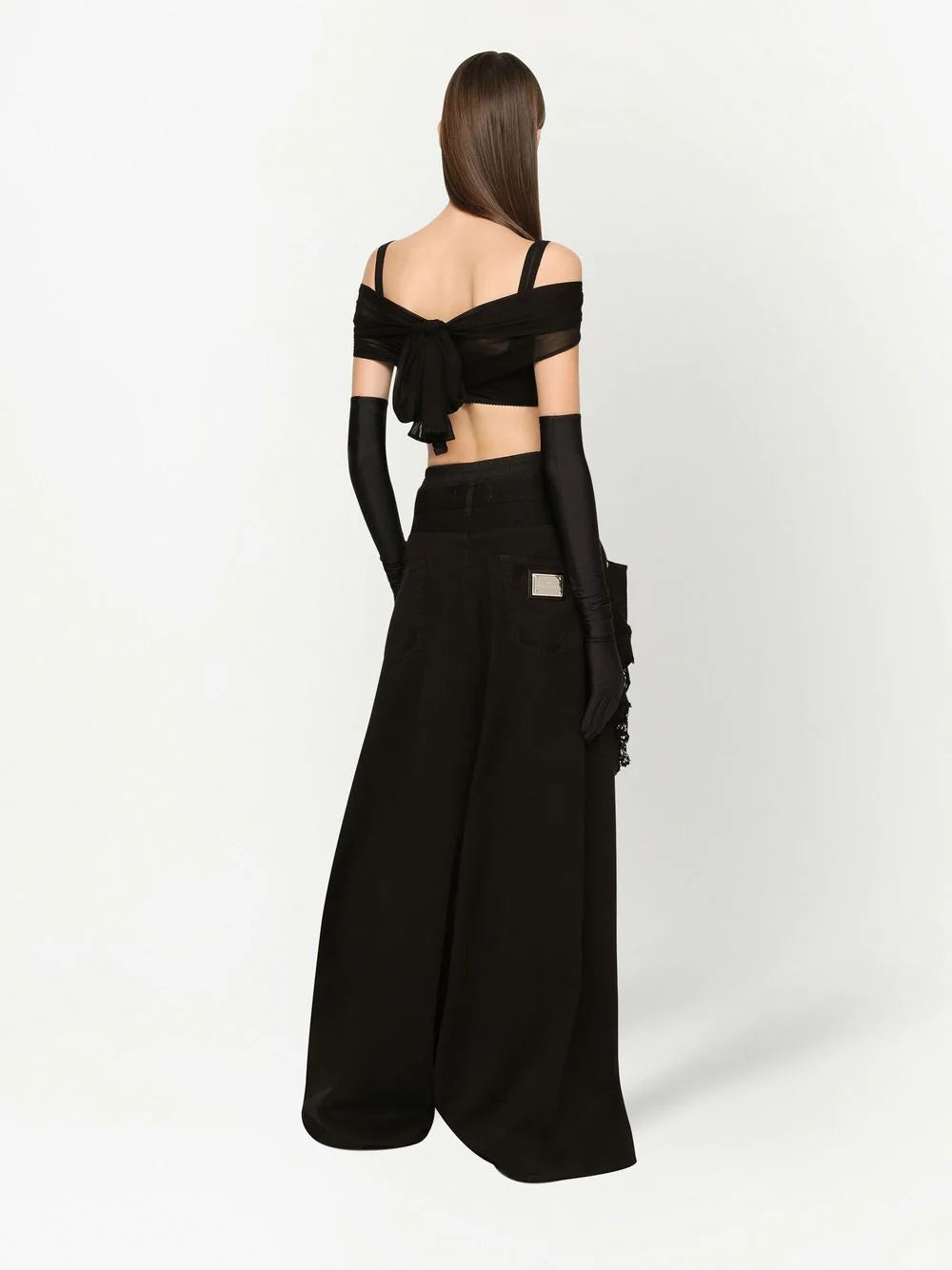 Dolce & Gabbana KIM DOLCE&GABBANA layered off-shoulder cropped top - Image 4