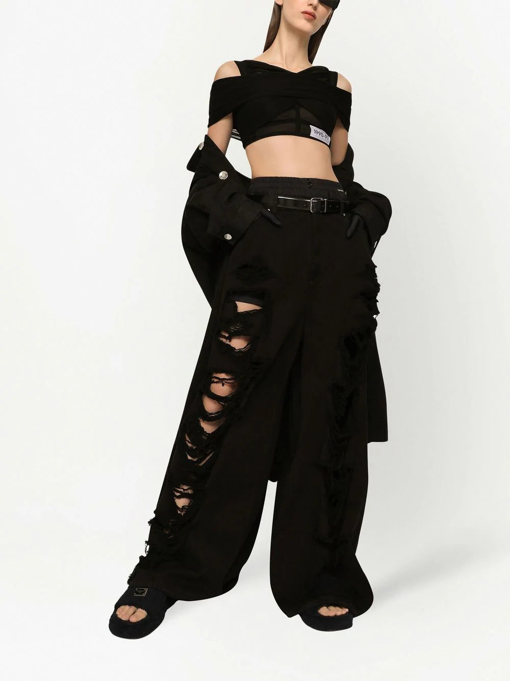 Dolce & Gabbana KIM DOLCE&GABBANA layered off-shoulder cropped top - Image 2