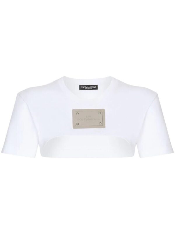 Dolce & Gabbana  KIM DOLCE&GABBANA logo-plaque cropped T-shirt