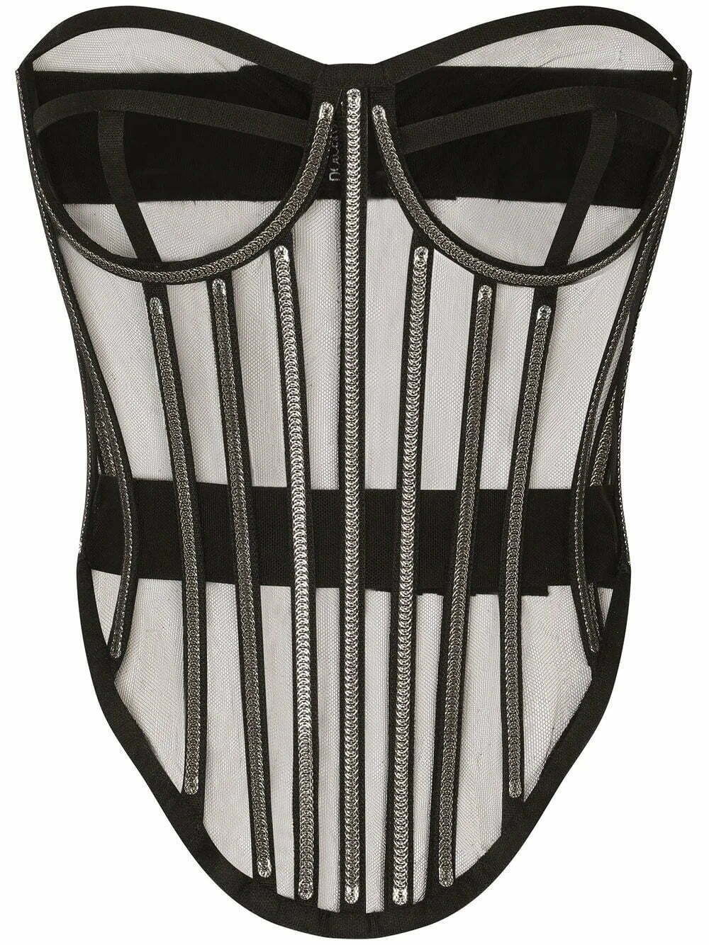 Dolce & Gabbana KIM DOLCE&GABBANA crystal-embellished bustier-style bodysuit