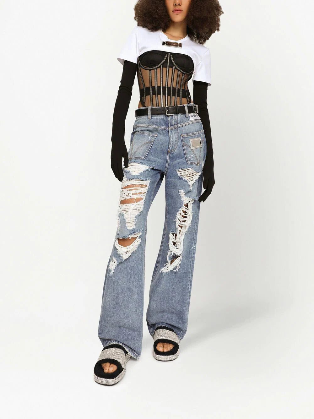 Dolce & Gabbana KIM DOLCE&GABBANA crystal-embellished bustier-style bodysuit - Image 2