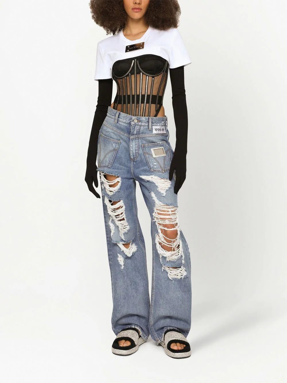 Dolce & Gabbana KIM DOLCE&GABBANA crystal-embellished bustier-style bodysuit - Image 3