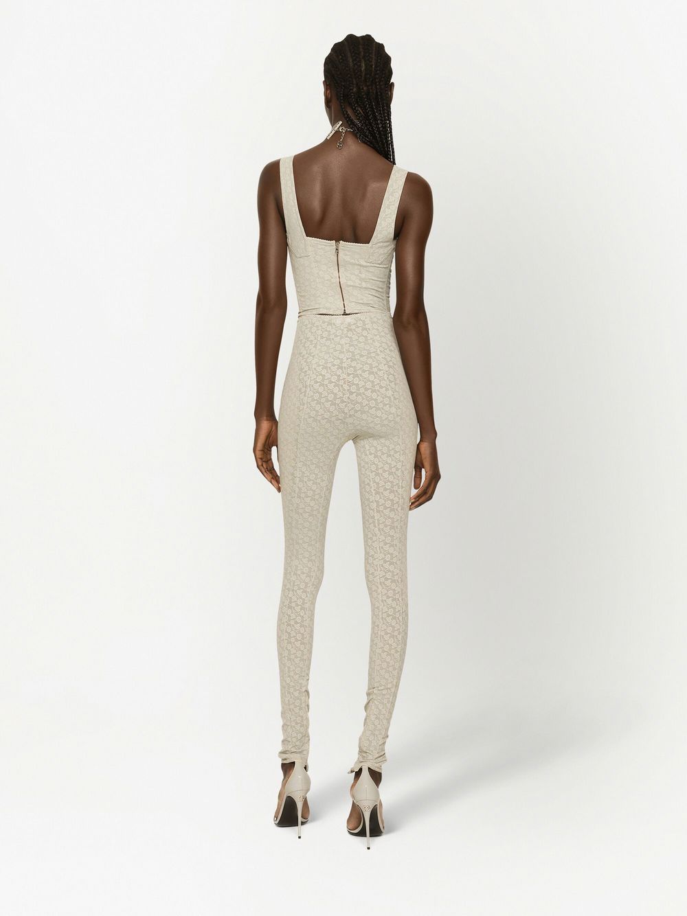 Dolce & Gabbana KIM DOLCE&GABBANA floral-jacquard corset top - Image 4