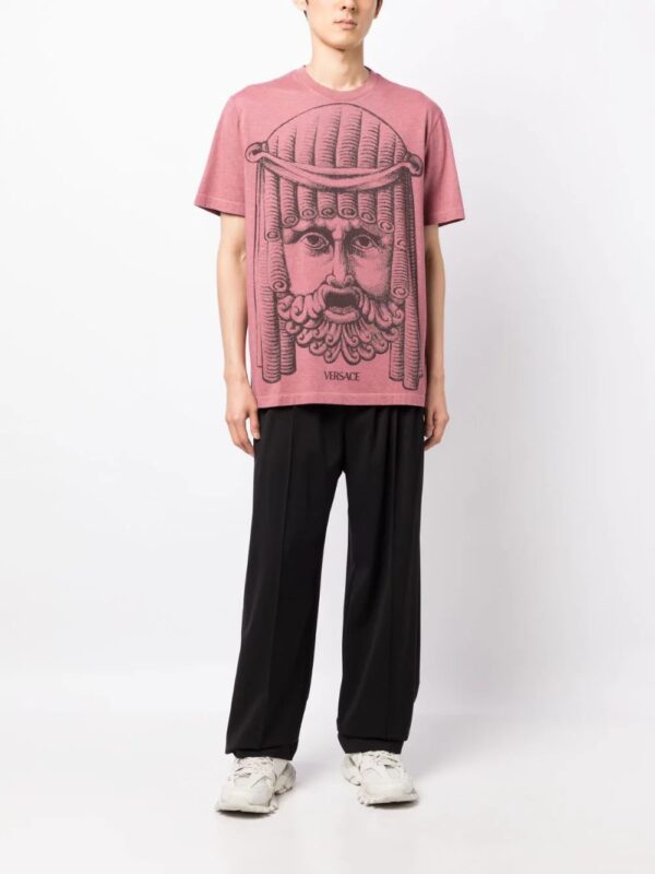 Versace  Mask-print cotton jersey T-shirt - Image 2