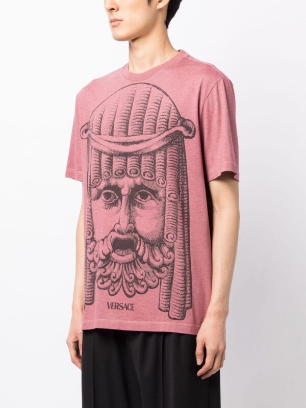 Versace  Mask-print cotton jersey T-shirt - Image 3