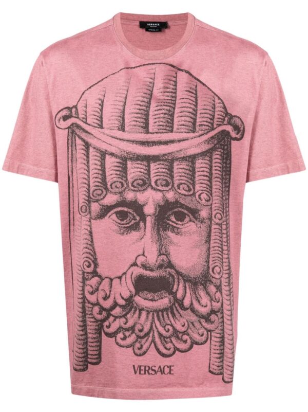 Versace  Mask-print cotton jersey T-shirt