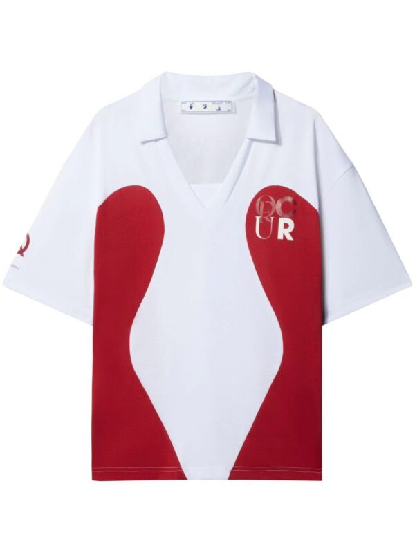 Off-White  logo-print football T-shirt