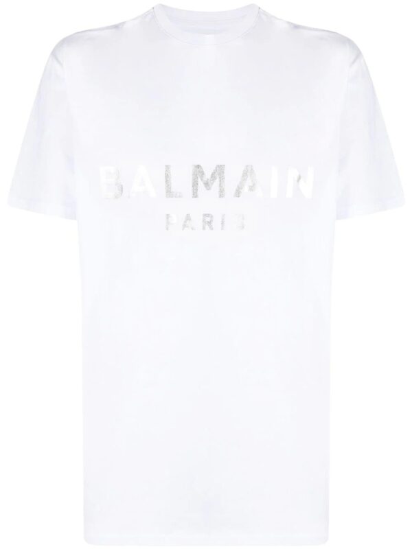 Balmain  logo-print detail T-shirt