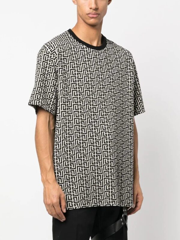 Balmain  all-over monogram-print T-shirt - Image 3