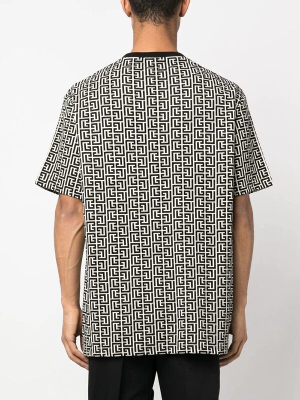 Balmain  all-over monogram-print T-shirt - Image 4