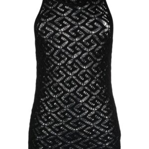 Versace  perforated monogram-pattern tank top