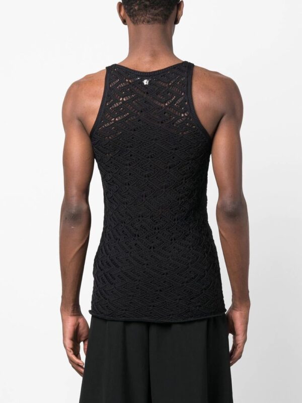 Versace  perforated monogram-pattern tank top - Image 3