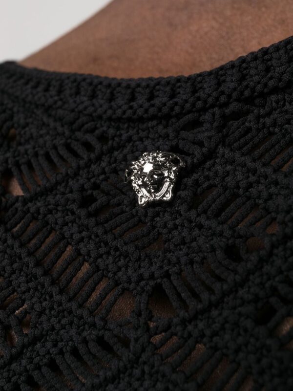 Versace  perforated monogram-pattern tank top - Image 4