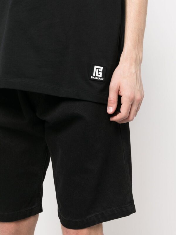 Balmain  logo-patch crew-neck T-shirt - Image 4