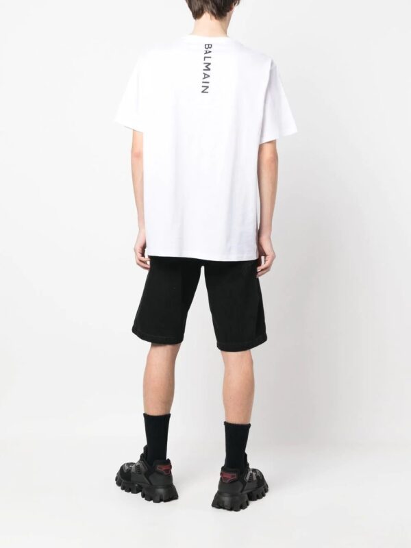 Balmain  logo-patch crew-neck T-shirt - Image 3