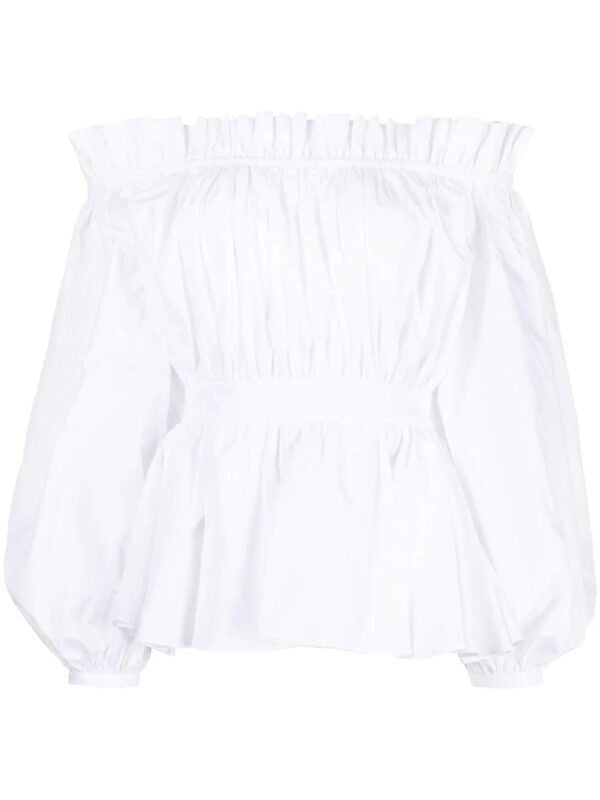 Alexander McQueen  off-shoulder cotton blouse