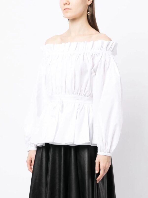 Alexander McQueen  off-shoulder cotton blouse - Image 3