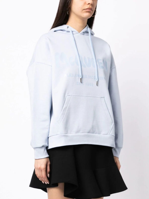 Alexander McQueen  logo-print drawstring hoodie - Image 3